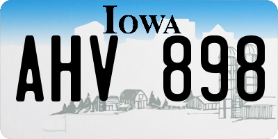 IA license plate AHV898