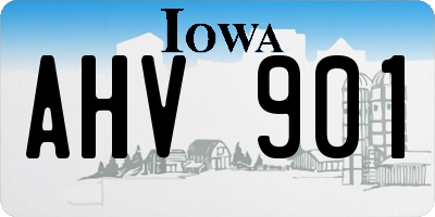 IA license plate AHV901