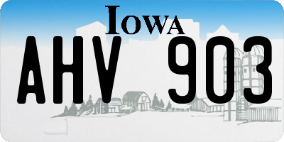 IA license plate AHV903