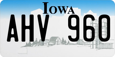 IA license plate AHV960