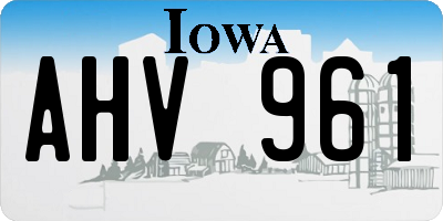 IA license plate AHV961