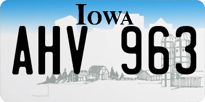 IA license plate AHV963