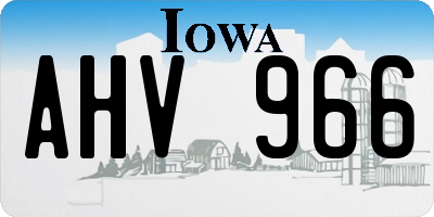 IA license plate AHV966