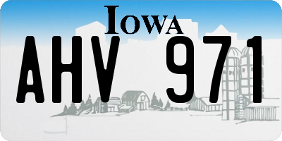 IA license plate AHV971