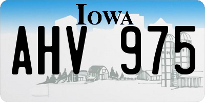 IA license plate AHV975