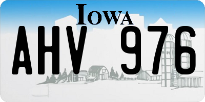 IA license plate AHV976
