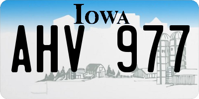 IA license plate AHV977
