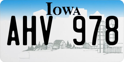 IA license plate AHV978