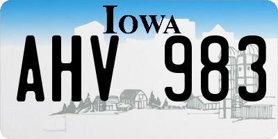IA license plate AHV983