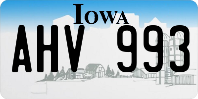 IA license plate AHV993
