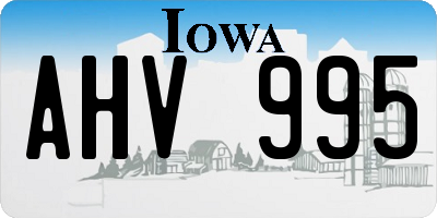 IA license plate AHV995
