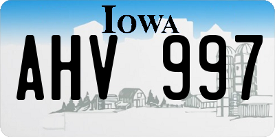 IA license plate AHV997