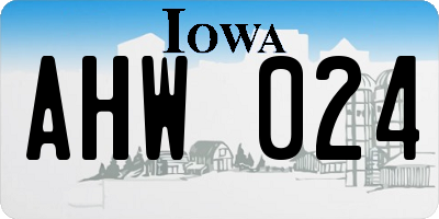 IA license plate AHW024