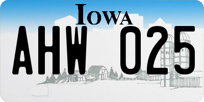 IA license plate AHW025