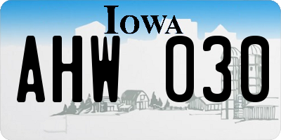 IA license plate AHW030