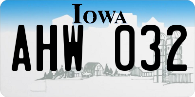 IA license plate AHW032