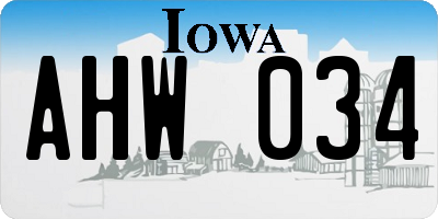 IA license plate AHW034