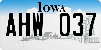 IA license plate AHW037
