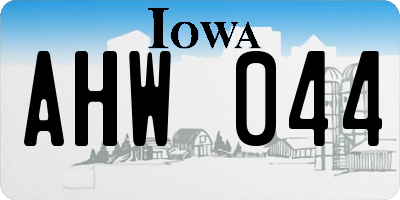 IA license plate AHW044