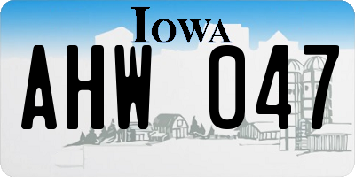 IA license plate AHW047