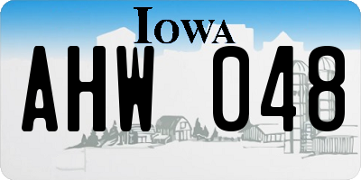 IA license plate AHW048