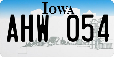 IA license plate AHW054