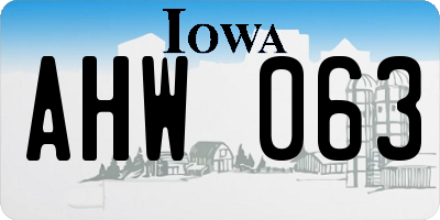 IA license plate AHW063