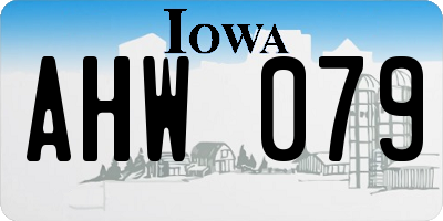 IA license plate AHW079