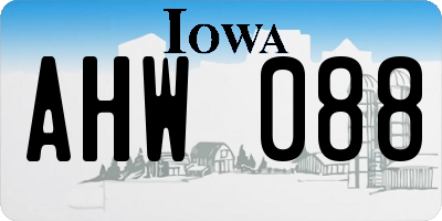 IA license plate AHW088