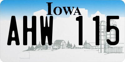 IA license plate AHW115