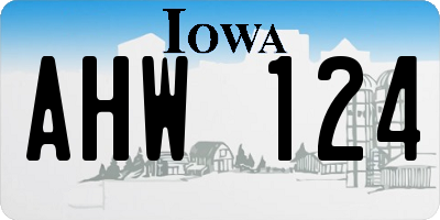 IA license plate AHW124