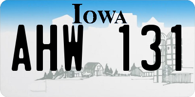 IA license plate AHW131