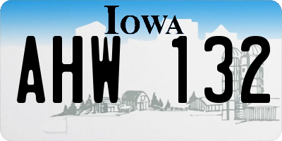 IA license plate AHW132