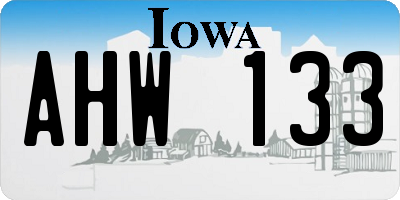 IA license plate AHW133
