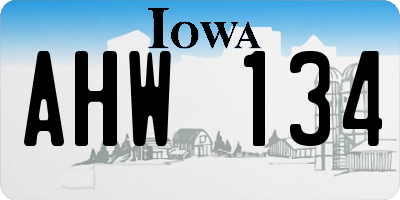 IA license plate AHW134