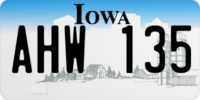 IA license plate AHW135