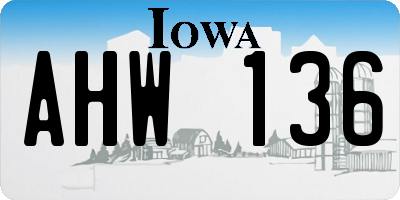 IA license plate AHW136