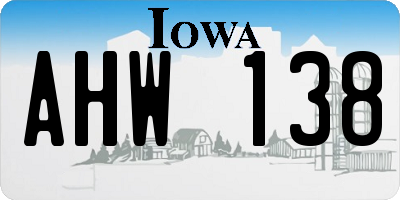IA license plate AHW138