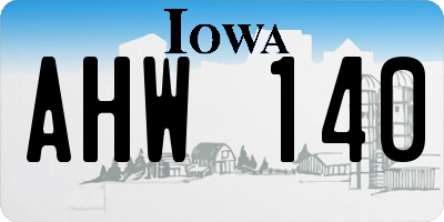 IA license plate AHW140