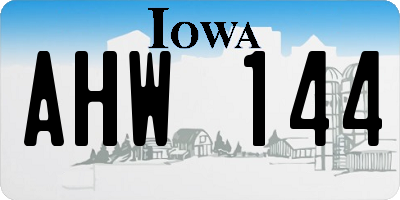 IA license plate AHW144