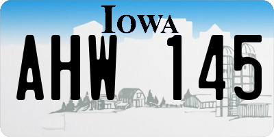 IA license plate AHW145