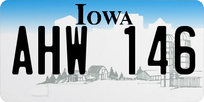 IA license plate AHW146