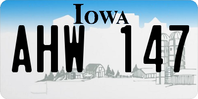 IA license plate AHW147