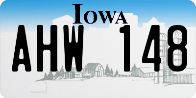 IA license plate AHW148