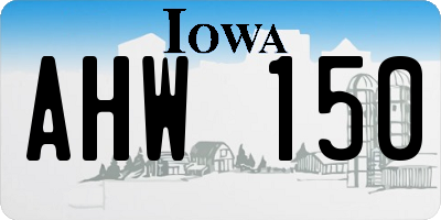 IA license plate AHW150