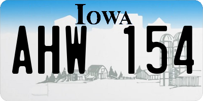 IA license plate AHW154