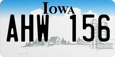 IA license plate AHW156