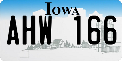 IA license plate AHW166