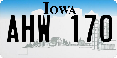 IA license plate AHW170