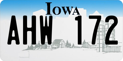 IA license plate AHW172
